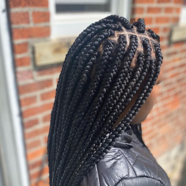Medium box braids at Ashley’s Creations in Columbus, OH